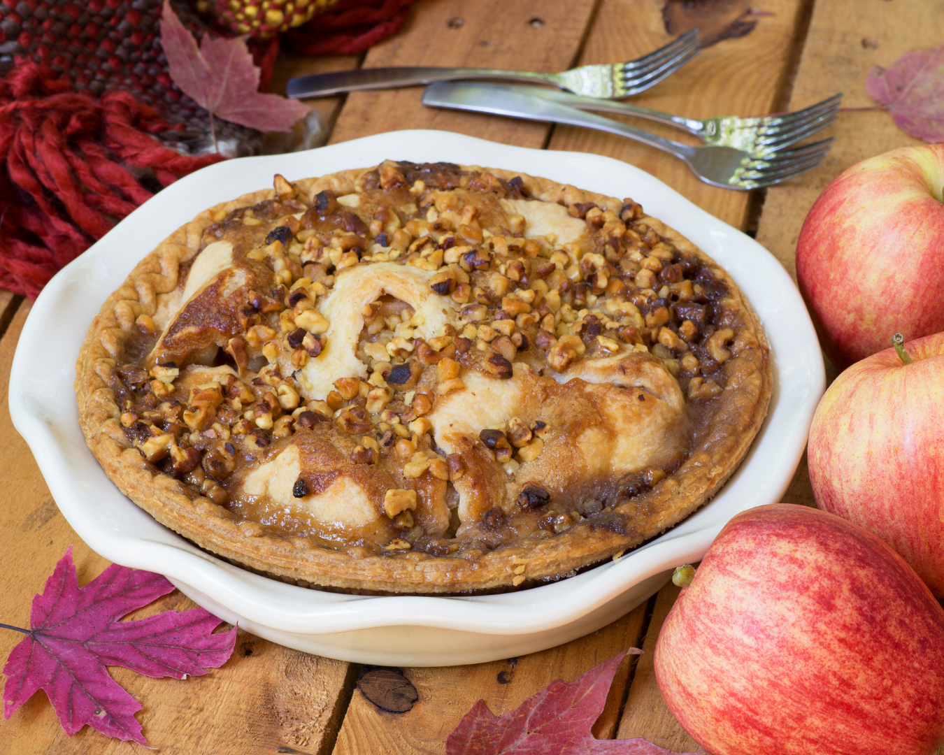 Accords Muscadet d’automne : Dessert d’automne : tarte aux pommes et noix – Cru Goulaine 