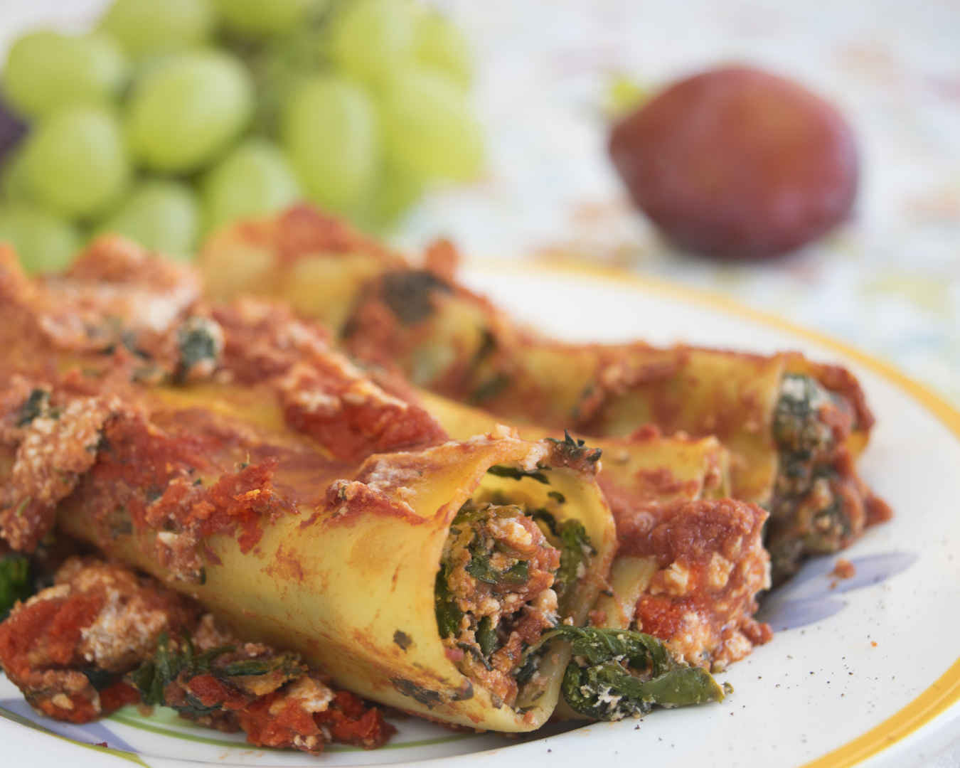 Accords Muscadet d’automne : Cannelloni ricotta-épinard et sauce tomate – Cru Vallet 