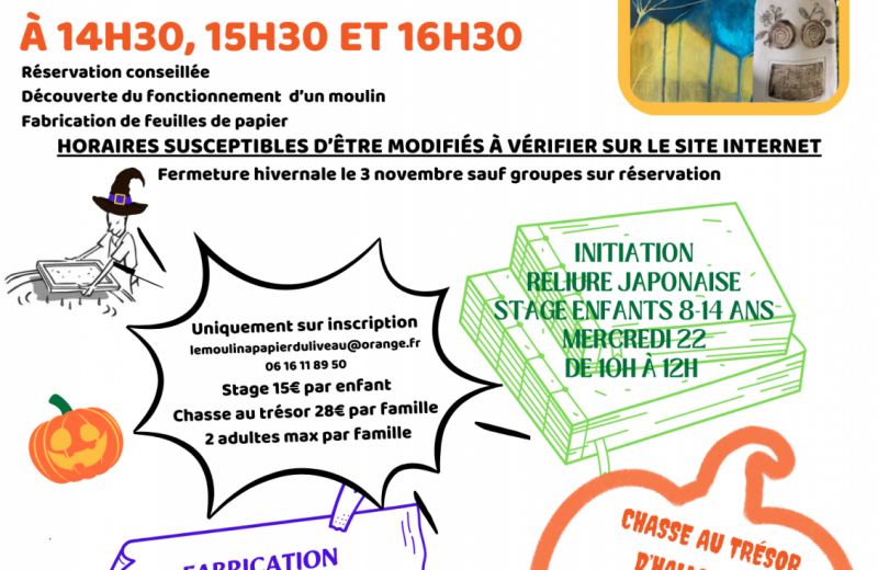 Activités au Moulion à papier du Liveau Toussaint 2025