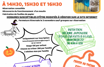 Activités au Moulin à papier du Liveau à la Toussaint 2025