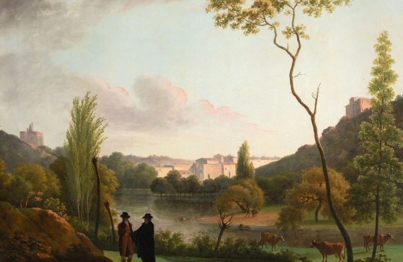 Vue de Clisson avec La Garenne Lemot surplombant.  François Sablet (1745-1819)